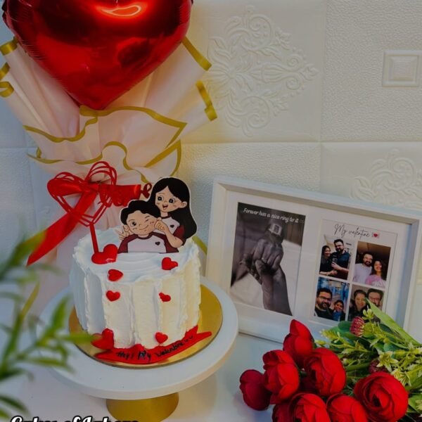 2 Pounds Chocolate Fudge Valentine Cake.