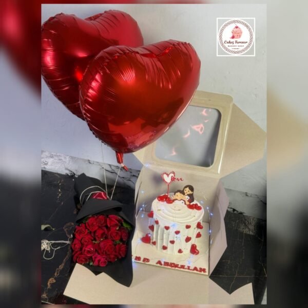 2 pounds + bouquet+2 balloons.